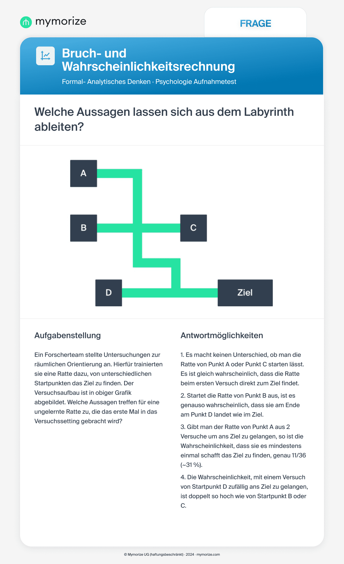 Psychologie Aufnahmetest Formal Analytisches Denken Beispiel Übung 